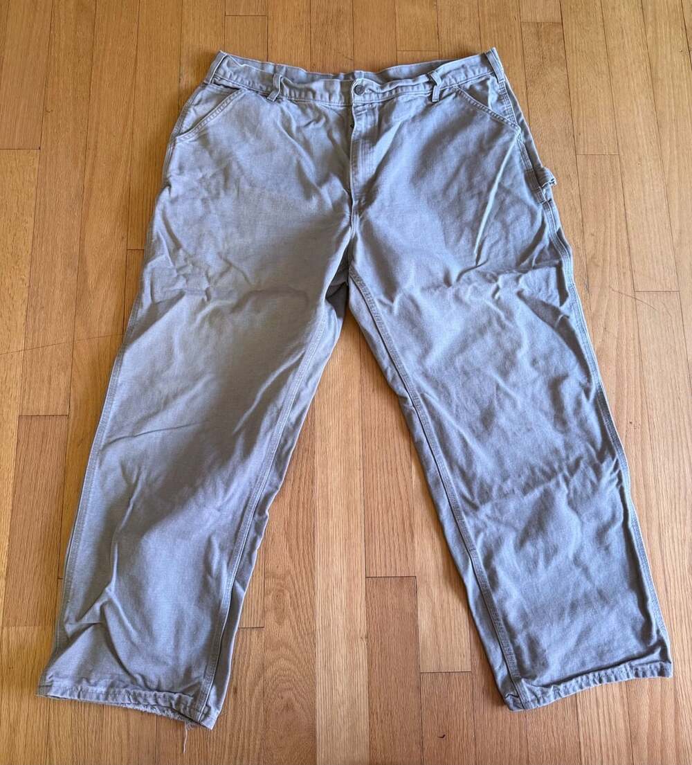 Vintage Carhartt Canvas Carpenter Utility Work Pants Gray Men's 42x32